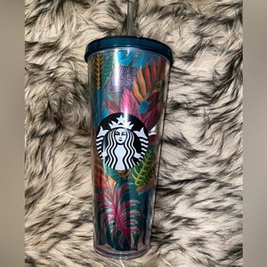 Starbucks Rare and HTF Metallic Leaf Cold Cup